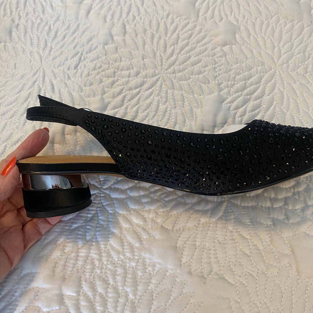 J.Renee Black Embellished Slingback Heels - Picture 12 of 12